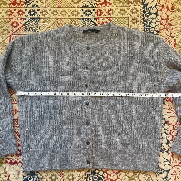 Jenni Kayne Hayes Crewneck Sweater Cardigan Grey Alpaca Wool Size Small S - Picture 10 of 13